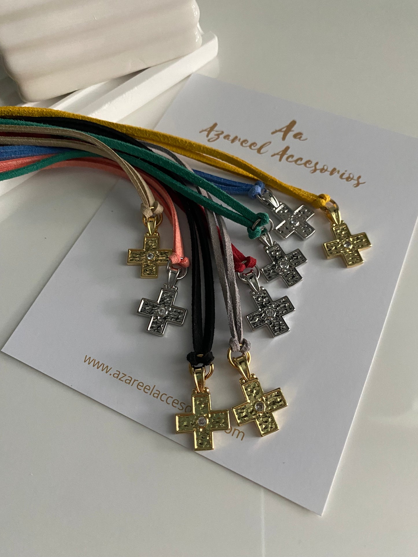 Leather Cross Silver